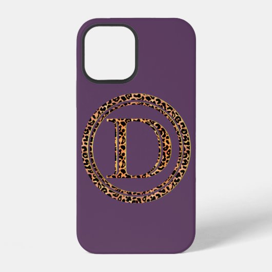 Leopard letter D iPhone Hoesje (Achterkant)