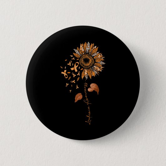 Leopard Leukemia Awareness Oranje Ribbon Ronde Button 5,7 Cm (Voorkant)