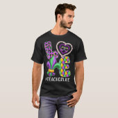 Leopard Liefde Leraar Leven Mardi Gras Vette Krale T-shirt (Voorkant volledig)