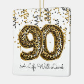 Leopard Life Well Lived 90 Birthday Balloons Foto Keramisch Ornament (Links)
