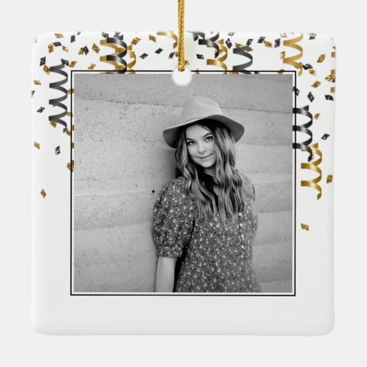 Leopard Life Well Lived 90 Birthday Balloons Foto Keramisch Ornament (Achterkant)