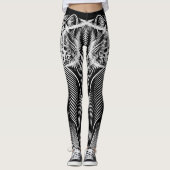 Leopard Line Flow – Artistic Black & White Leggings (Voorkant)