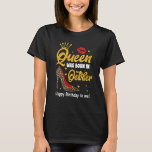 Leopard Lip Queen werd geboren in oktober Happy Bi T-shirt