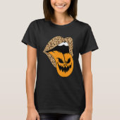 Leopard Lips Halloween Lips Vampire Mouth Pumpkin  T-shirt (Voorkant)