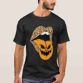 Leopard Lips Halloween Lips Vampire Mouth Pumpkin  T-shirt (Voorkant)