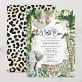 Leopard Little Wild One Safari Baby shower Kaart (Voorkant / Achterkant)