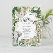 Leopard Little Wild One Safari Baby shower Kaart (Staand voorkant)