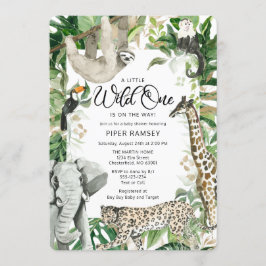 Leopard Little Wild One Safari Baby shower Kaart
