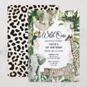 Leopard Little Wild One Safari eerste verjaardag Kaart (Voorkant / Achterkant)