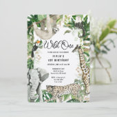 Leopard Little Wild One Safari eerste verjaardag Kaart (Staand voorkant)