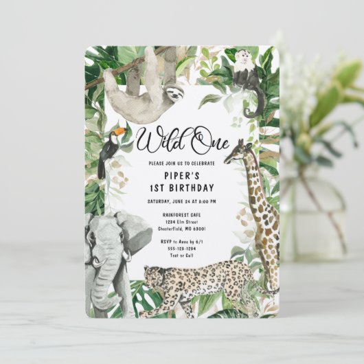 Leopard Little Wild One Safari eerste verjaardag Kaart (Staand voorkant)