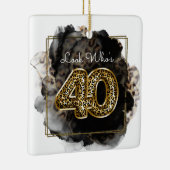 Leopard Look Who's 40 Birthday Custom Photo Fun Keramisch Ornament (Rechts)