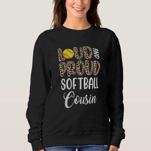 Leopard Loud Proud American Softball Cousin Family Trui (Voorkant)