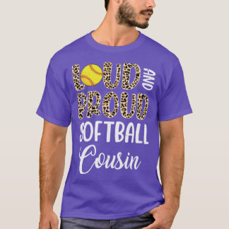 Leopard Loud Proud American Softball Cousin T-shirt