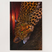 Leopard Lounging bij Sunset, Big Cat Art Legpuzzel (Verticaal)