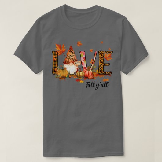 Leopard Love Fall Y'all Funny Autumn Pumpkin Fall T-shirt (Design voorkant)