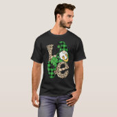 Leopard Love Gnome Lucky Shamrock St Patrick's Day T-shirt (Voorkant volledig)