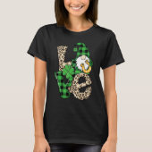 Leopard Love Gnome Lucky Shamrock St Patrick's Day T-shirt (Voorkant)