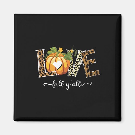 Leopard Love-herfst Y'all Pumpkin 1 Magneet (Voorkant)