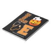 Leopard Love Medical Assistant Halloween Pumpkin Notitieblok (Linkerzijde)