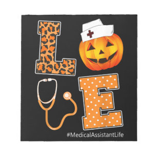 Leopard Love Medical Assistant Halloween Pumpkin Notitieblok