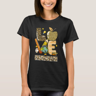 Leopard Love Teaching Kindergarten Terug naar scho T-shirt