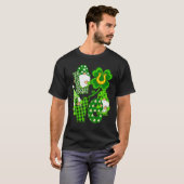 Leopard Love Three Gnomes Lucky Shamrock St. Patri T-shirt (Voorkant volledig)