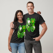 Leopard Love Three Gnomes Lucky Shamrock St. Patri T-shirt (Unisex)