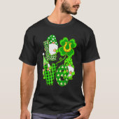 Leopard Love Three Gnomes Lucky Shamrock St Patric T-shirt (Voorkant)