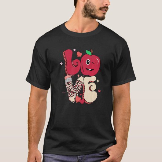 Leopard Love Valentijn Teacher Sweethearts One Lov T-shirt (Voorkant)