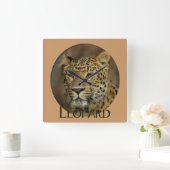 Leopard Lovers Art Vierkante Klok (Huis)