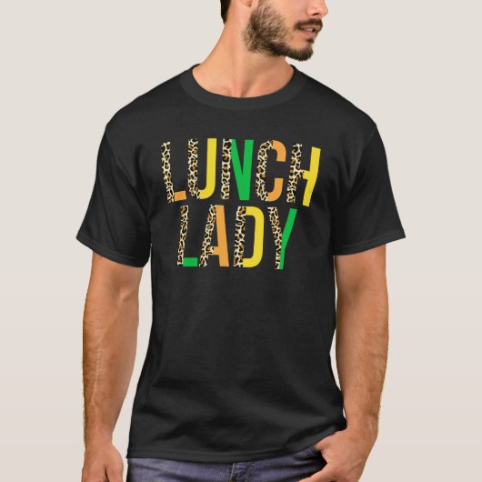 Leopard Lucky Lunch Lady St Patrick's Day Cafeteri T-shirt (Voorkant)
