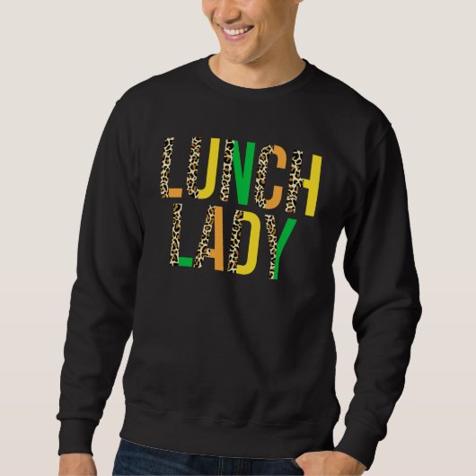 Leopard Lucky Lunch Lady St Patrick's Day Cafeteri Trui (Voorkant)