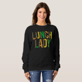Leopard Lucky Lunch Lady St Patrick's Day Cafeteri Trui (Voorkant volledig)