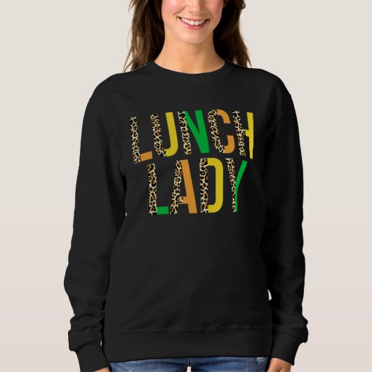 Leopard Lucky Lunch Lady St Patrick's Day Cafeteri Trui (Voorkant)