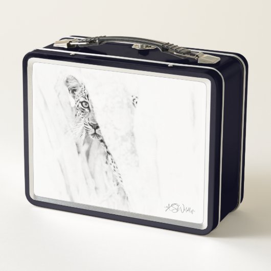 Leopard Lunch Box – aangepaste minimalistische kun (Achterkant)