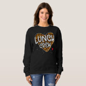 Leopard Lunch Crew Group Matching School Cafeteria Trui (Voorkant volledig)