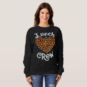 Leopard Lunch Crew Group Matching School Cafeteria Trui (Voorkant volledig)