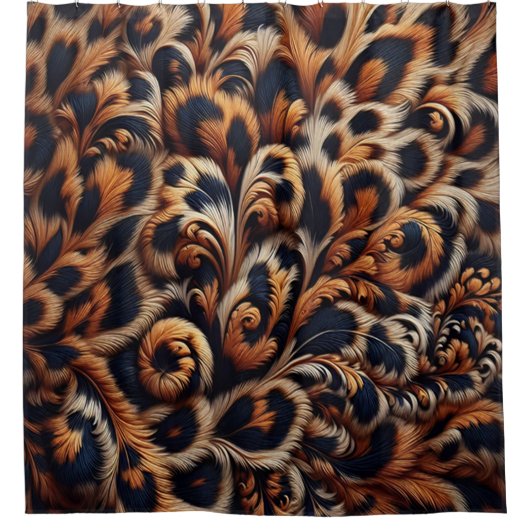 Leopard Luxe: Transformeer uw badkamer met een Douchegordijn (Voorkant)