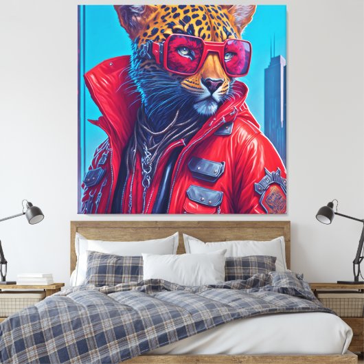 LEOPARD LUXURY CANVAS AFDRUK (Insitu (Slaapkamer))