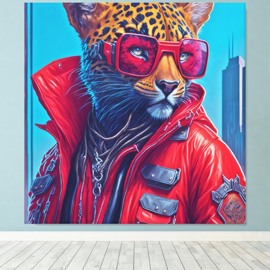 LEOPARD LUXURY CANVAS AFDRUK (Insitu (Houten vloer))