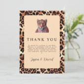 Leopard Luxury Lion Tiger Wool Pattern Baby shower Bedankkaart (Staand voorkant)
