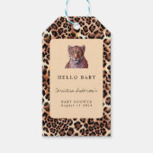 Leopard Luxury Lion Tiger Wool Pattern Baby shower Cadeaulabel (Voorkant)
