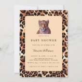 Leopard Luxury Lion Tiger Wool Pattern Baby shower Kaart (Voorkant)
