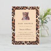 Leopard Luxury Lion Tiger Wool Pattern Baby shower Kaart (Staand voorkant)