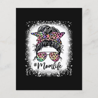 Leopard Ma Life Messy Bun Tie Dye Moederdag Flyer