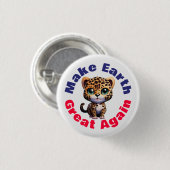 Leopard, maak de aarde weer geweldig Schattige Ronde Button 3,2 Cm (Voorkant /achterkant)