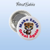 Leopard, maak de aarde weer geweldig Schattige Ronde Button 3,2 Cm