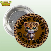Leopard, maak de aarde weer geweldig Schattige Ronde Button 3,2 Cm