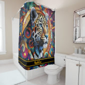 Leopard Majesty: Bold Oerwoud Vibes Douchegordijn (In situ)